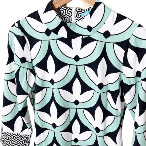 J. McLaughlin Dress Mock neck Shift Dress Catalina Cloth Size Small - Picture 5 of 10